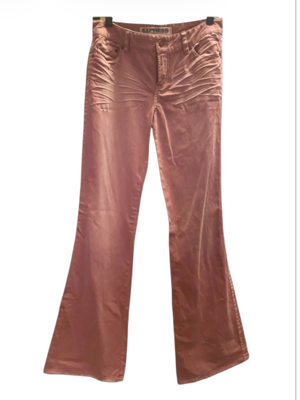 Rare VTG Express Chic MID-RISE FLARE DREAMY PINKISH SO SOFT JEANS TROUSER